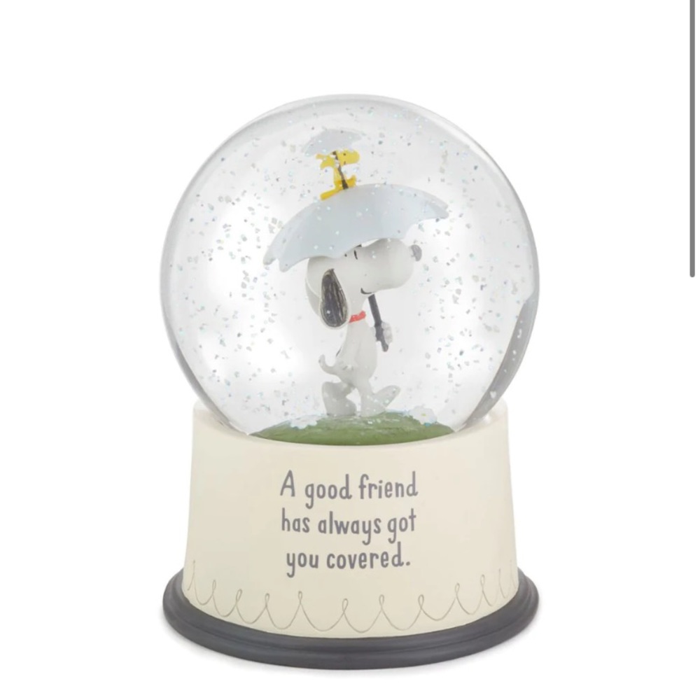 Snoopy Woodstock Snowglobe “A Good Friend Has Always Got You Covered” nonmusical